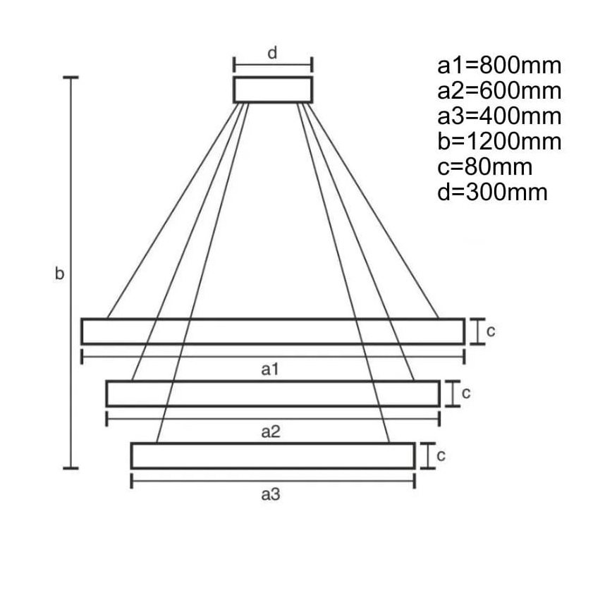 Led Dimmable κρεμαστό φωτιστικό οροφής LED/170W/230V 3000-6500K + τηλεχειριστήριο