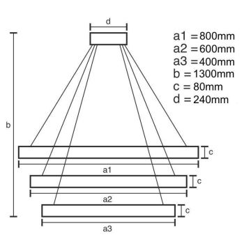 Led Dimmable κρεμαστό φωτιστικό οροφής LED/240W/230V 3000-6500K + τηλεχειριστήριο