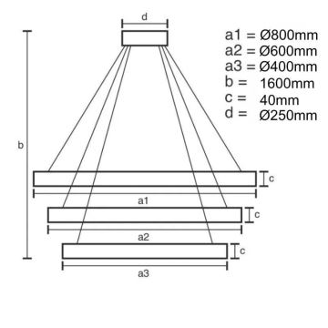 Led Dimmable κρεμαστό φωτιστικό οροφής LED/45W/230V 3000-6500K + τηλεχειριστήριο