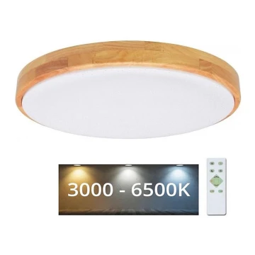 LED Dimmable φωτιστικό οροφής LENA LED/24W/230V 3000-6500K δρυς + τηλεχειριστήριο