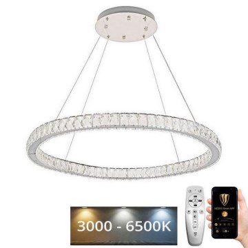 LED Dimming κρύσταλλο πολύφωτο on a string LED/100W/230V 3000-6500K ασήμι + τηλεχειριστήριο