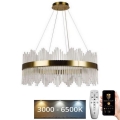 LED Dimming κρύσταλλο πολύφωτο on a string LED/110W/230V 3000-6500K χρυσαφί + τηλεχειριστήριο