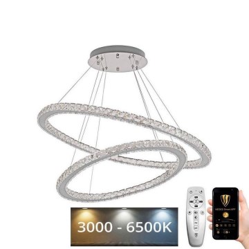 LED Dimming κρύσταλλο πολύφωτο on a string LED/160W/230V 3000-6500K ασήμι + τηλεχειριστήριο