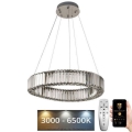 LED Dimming κρύσταλλο πολύφωτο on a string LED/40W/230V 3000-6500K χρώμιο + τηλεχειριστήριο