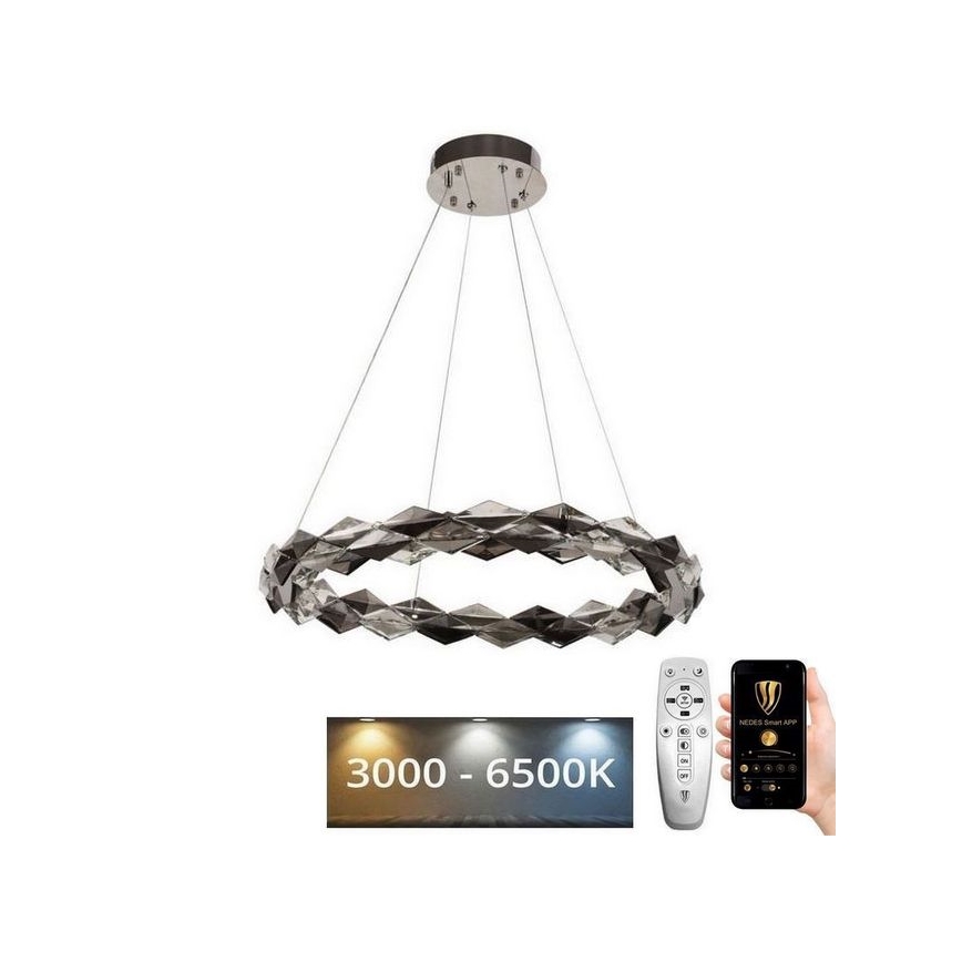 LED Dimming κρύσταλλο πολύφωτο on a string LED/40W/230V 3000-6500K χρώμιο + τηλεχειριστήριο