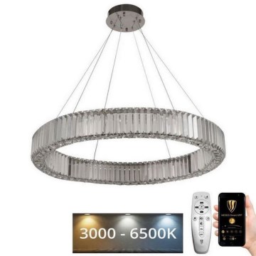 LED Dimming κρύσταλλο πολύφωτο on a string LED/50W/230V 3000-6500K χρώμιο + τηλεχειριστήριο