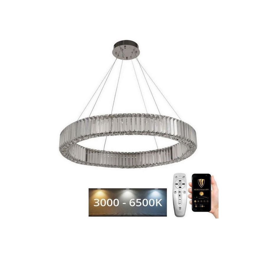 LED Dimming κρύσταλλο πολύφωτο on a string LED/50W/230V 3000-6500K χρώμιο + τηλεχειριστήριο