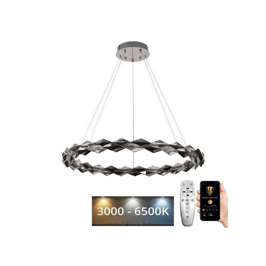 LED Dimming κρύσταλλο πολύφωτο on a string LED/55W/230V 3000-6500K χρώμιο + τηλεχειριστήριο