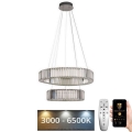 LED Dimming κρύσταλλο πολύφωτο on a string LED/65W/230V 3000-6500K χρώμιο + τηλεχειριστήριο