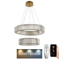 LED Dimming κρύσταλλο πολύφωτο on a string LED/65W/230V 3000-6500K χρώμιο/χρυσαφί + τηλεχειριστήριο