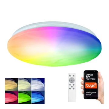 LED RGB Dimmable φωτιστικό οροφής WAVE LED/30W/230V Wi-Fi Tuya + τηλεχειριστήριο