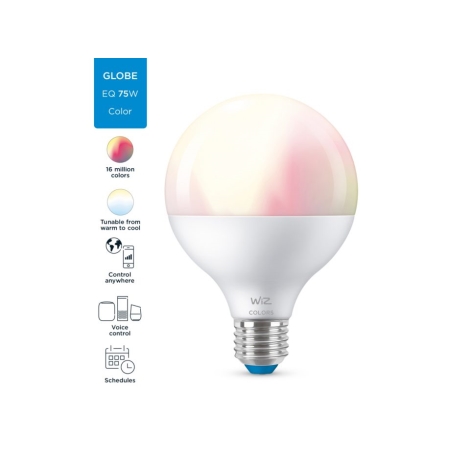 Lámpara LED Smart E27 regulable G95 11W 900 lm 2200-4000K RGB