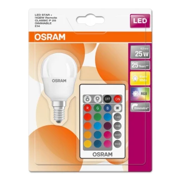 LED RGBW Dimmer Λαμπτήρας RETROFIT E14/4,5W/230V 2700K + DO - Osram