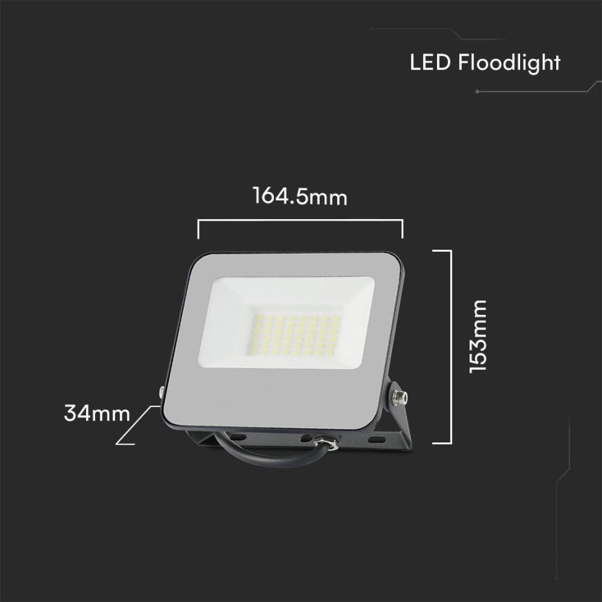 LED RGBW Dimming προβολέας LED/30W/230V IP65 γκρι + τηλεχειριστήριο