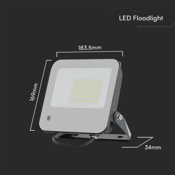 LED RGBW Dimming προβολέας LED/50W/230V IP65 γκρι + τηλεχειριστήριο