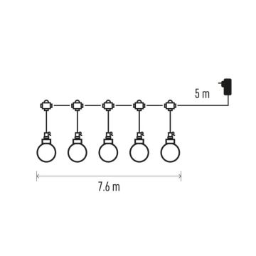 LED Διακοσμητικά λαμπάκια εξωτερικού χώρου 20xLED/12,6m IP44 θερμό λευκό