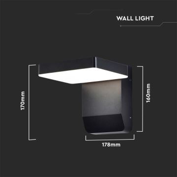 LED Εξωτερικού χώρου wall flexible φωστικό LED/17W/230V IP65 4000K μαύρο