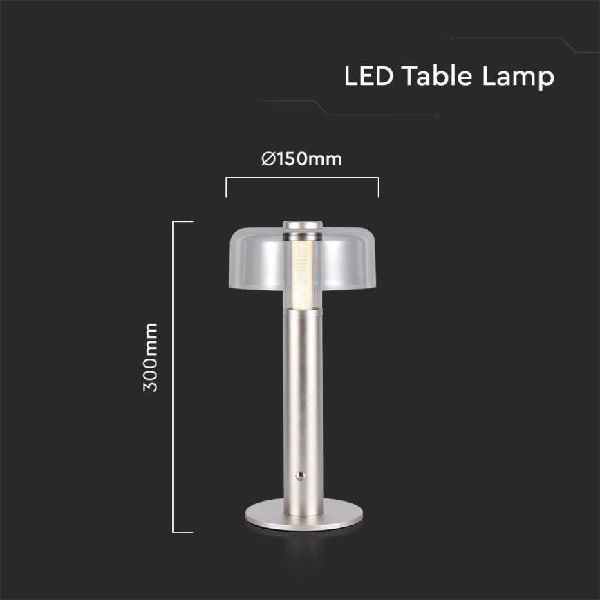 LED Dimming rechargeable touch επιτραπέζια λάμπα LED/1W/5V 3000K 1800 mAh χρυσαφί