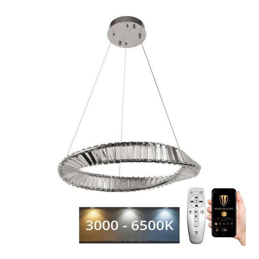 LED Κρυστάλλινο κρεμαστό φωτιστικό οροφής ντιμαριζόμενο LED/40W/230V 3000-6500K + τηλεχειριστήριο
