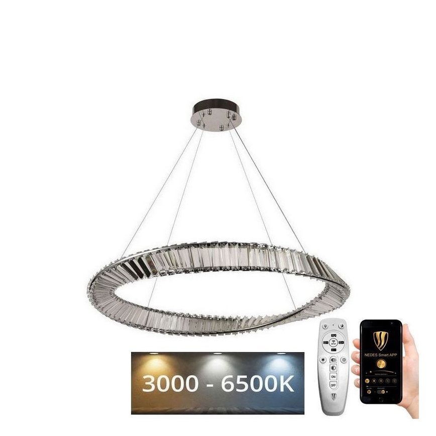 LED Κρυστάλλινο κρεμαστό φωτιστικό οροφής ντιμαριζόμενο LED/50W/230V 3000-6500K + τηλεχειριστήριο