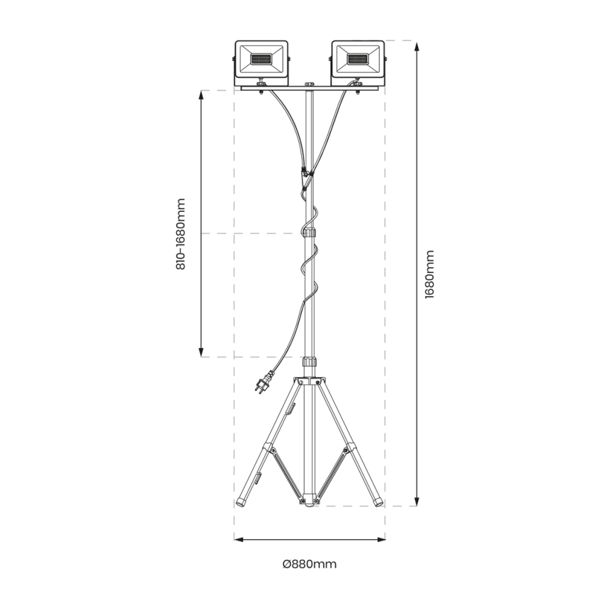 LED Προβολέας με βάση 2xLED/50W/230V 4000K IP44