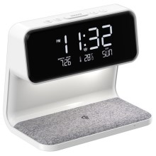 LED Ρολόι ξυπνητήρι με ασύρματη φόρτιση LED/16,5W/12V