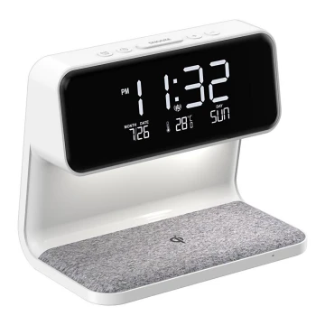 LED Ρολόι ξυπνητήρι με ασύρματη φόρτιση LED/16,5W/12V