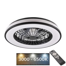LED Φωτιστικό οροφής dimmable με ανεμιστήρα LED/48W/230V 3000-6500K μαύρο + τηλεχειριστήριο