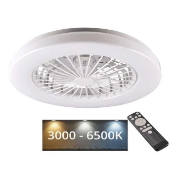 LED Φωτιστικό οροφής dimmable με ανεμιστήρα LIBYA LED/48W/230V 3000-6500K λευκό + τηλεχειριστήριο