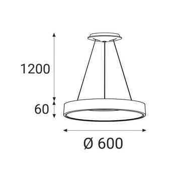 LED2 - Κρεμαστό φωτιστικό οροφής LED BELLA LED/50W/230V 3000K διάμετρος 60 cm λευκό