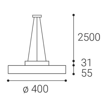 LED2 -  Κρεμαστό φωτιστικό οροφής LED ROTO LED/48W/230V 2700K/3300K/4000K IP40 λευκό διάμετρος 40 cm