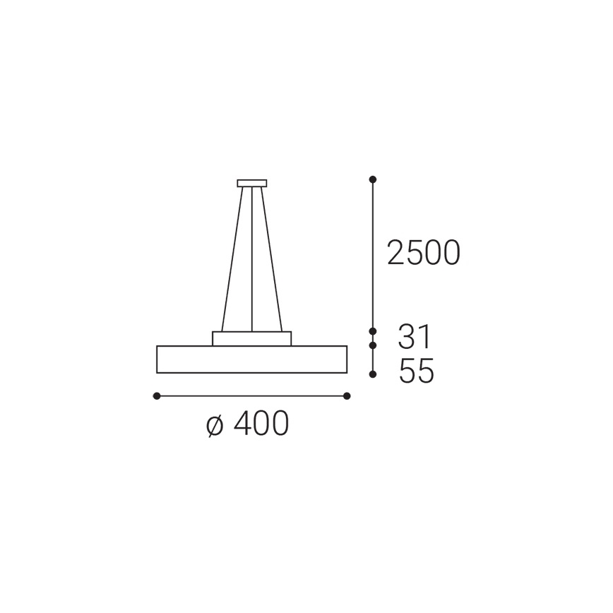 LED2 -  Κρεμαστό φωτιστικό οροφής LED ROTO LED/48W/230V 2700K/3300K/4000K IP40 λευκό διάμετρος 40 cm