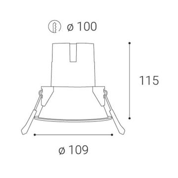 LED2 - Κρεμαστό φωτιστικό οροφής μπάνιου LED ZERO LED/10W/230V 4000K CRI 95 IP43 μαύρο διάμετρος 10,9 cm