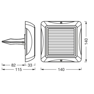 Ledvance - LED Dimmable ηλιακό φωτιστικό ENDURA STYLE SOLAR LED/1,2W/3,7V IP65