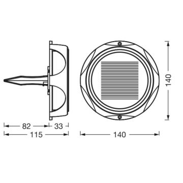 Ledvance - LED Dimmable ηλιακό φωτιστικό ENDURA STYLE SOLAR LED/1,2W/3,7V IP65