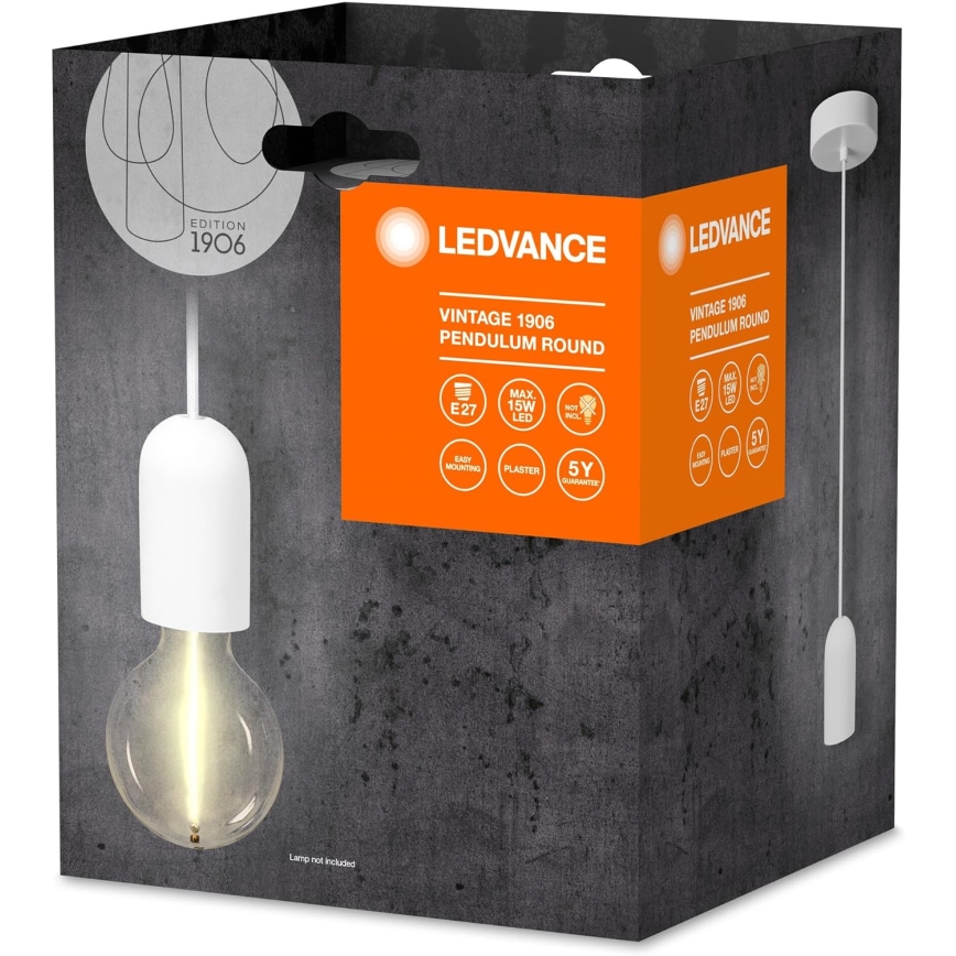 Ledvance -Κρεμαστό φωτιστικό οροφής PENDULUM ROUND 1xE27/15W/230V λευκό