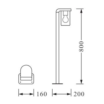 Ledvance - Λάμπα εξωτερικού χώρου CASCADE 1xE27/25W/230V IP44 80 cm