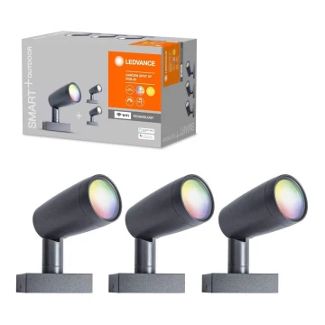Ledvance - ΣΕΤ 3x LED RGBW Λάμπες εξωτερικού χώρου SMART+ SPOT 3xLED/4,5W/230V IP65 Wi-Fi