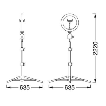 Ledvance - Φωτιστικό LED Dimmable με τρίποδα και βάση στήριξης κινητού για vlogging LED/6W/USB 3000/4000/6500K