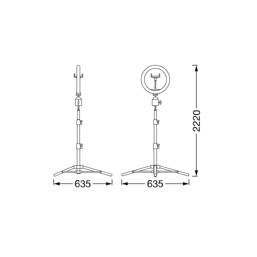 Ledvance - Φωτιστικό LED Dimmable με τρίποδα και βάση στήριξης κινητού για vlogging LED/6W/USB 3000/4000/6500K