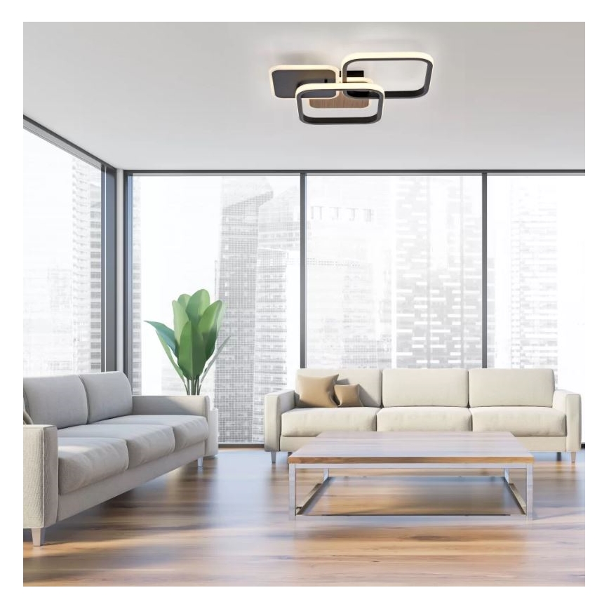 Leuchten Direkt 14117-78 - Φωτιστικό οροφής LED SEVENT LED/36W/230V μαύρο/καφέ