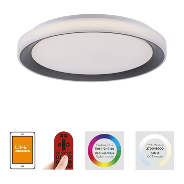 Leuchten Direkt 14659-18 - Φως οροφής dimmer LED RGB LOLA LED/24W/230V Tuya + τηλεχειριστήριο