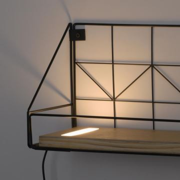 Leuchten Direkt 15277-18 - Ράφι με φωτισμό LED BOARD 2xLED/1,75W/230V 45 cm ευκάλυπτος