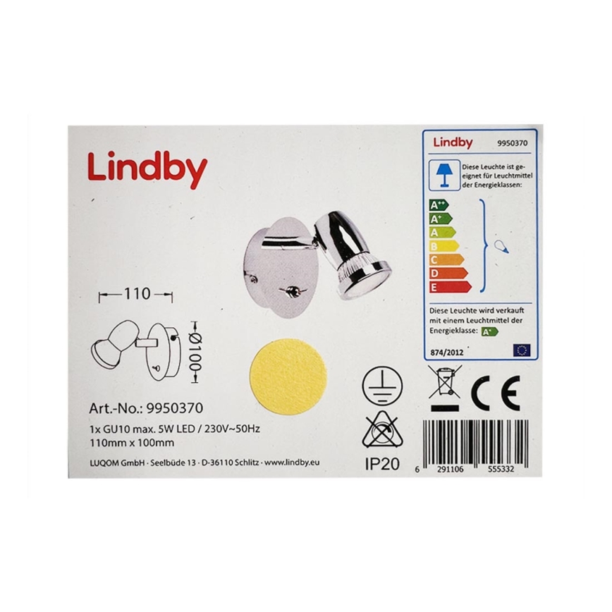 Lindby - LED Σποτ τοίχου ARMINIUS 1xGU10/5W/230V