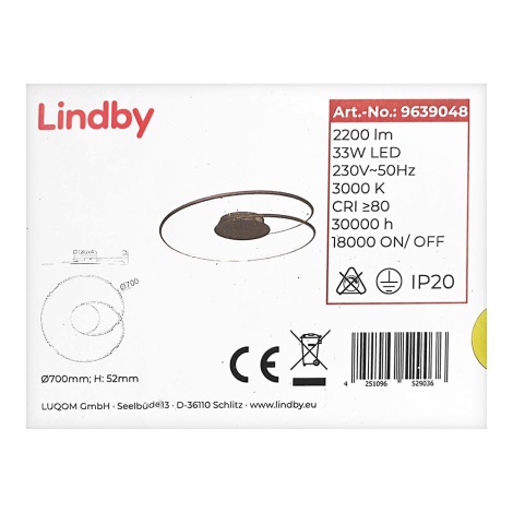 Lindby - LED Φωτιστικό οροφής JOLINE LED/33W/230V