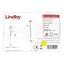 Lindby - Επιδαπέδια λάμπα dimming LED YVETA LED/20W/230V + LED/5W/230V