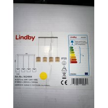 Lindby -  Κρεμαστό φωτιστικό οροφής ράγα ZALIA 4xE27/60W/230V