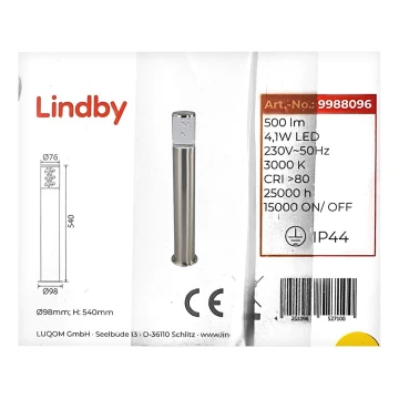Lindby - Φωτιστικό LED εξωτερικού χώρου BELEN LED/4,1W/230V IP44