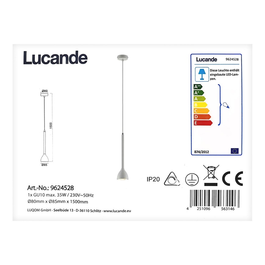 Lucande - Κρεμαστό φωτιστικό οροφής NORDWIN 1xGU10/35W/230V