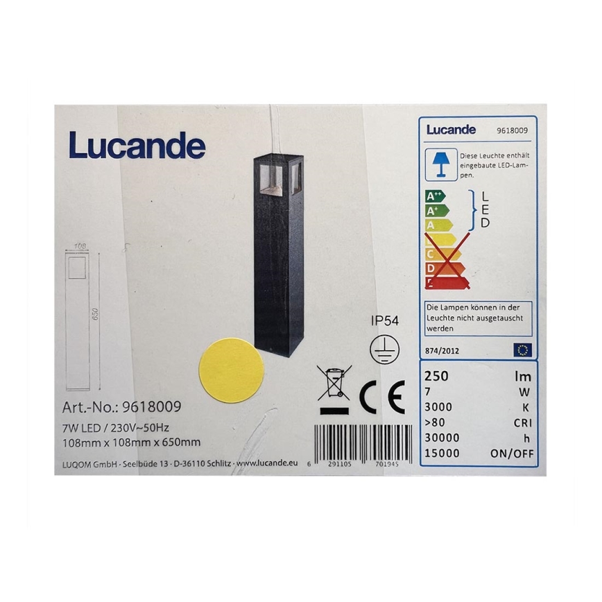 Lucande - Φωτιστικό LED εξωτερικού χώρου NICOLA LED/7W/230V IP54